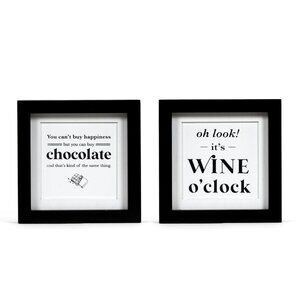 ($8) Reversible Sign - Chocolate Happiness & Wine O'Clock